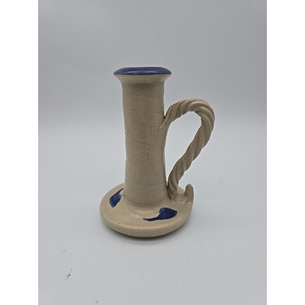 Maloney Pottery Candlestick Holder Williamsburg VA Salt Glazed - Picture 2 of 10
